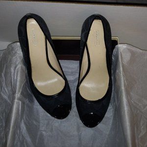 COACH Breana Peep Toe Platform Pump Black sz 9.5M